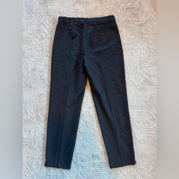 Theory Tapered High-Waist Pant in Sleek Flannel New Charcoal Melange Wool Size 4 - Picture 9 of 16